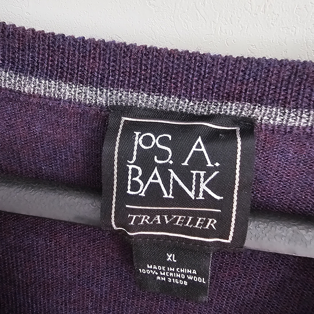 Bundle Of (3) Jos. A. Bank 100% Merino Wool Long Sleeve V-Neck Sweaters XL - Picture 7 of 11